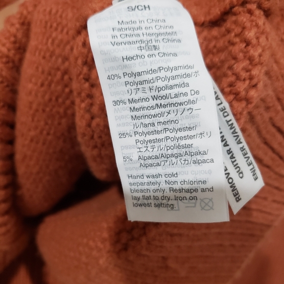 Madewell Bobble Cardigan Sweater Size S Afterglow Red Merino Wool Blend Pockets - Picture 13 of 16